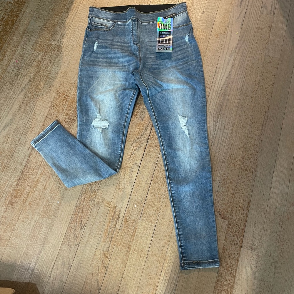 Coco + Carmen OMG skinny high rise stretch fit distressed jeans